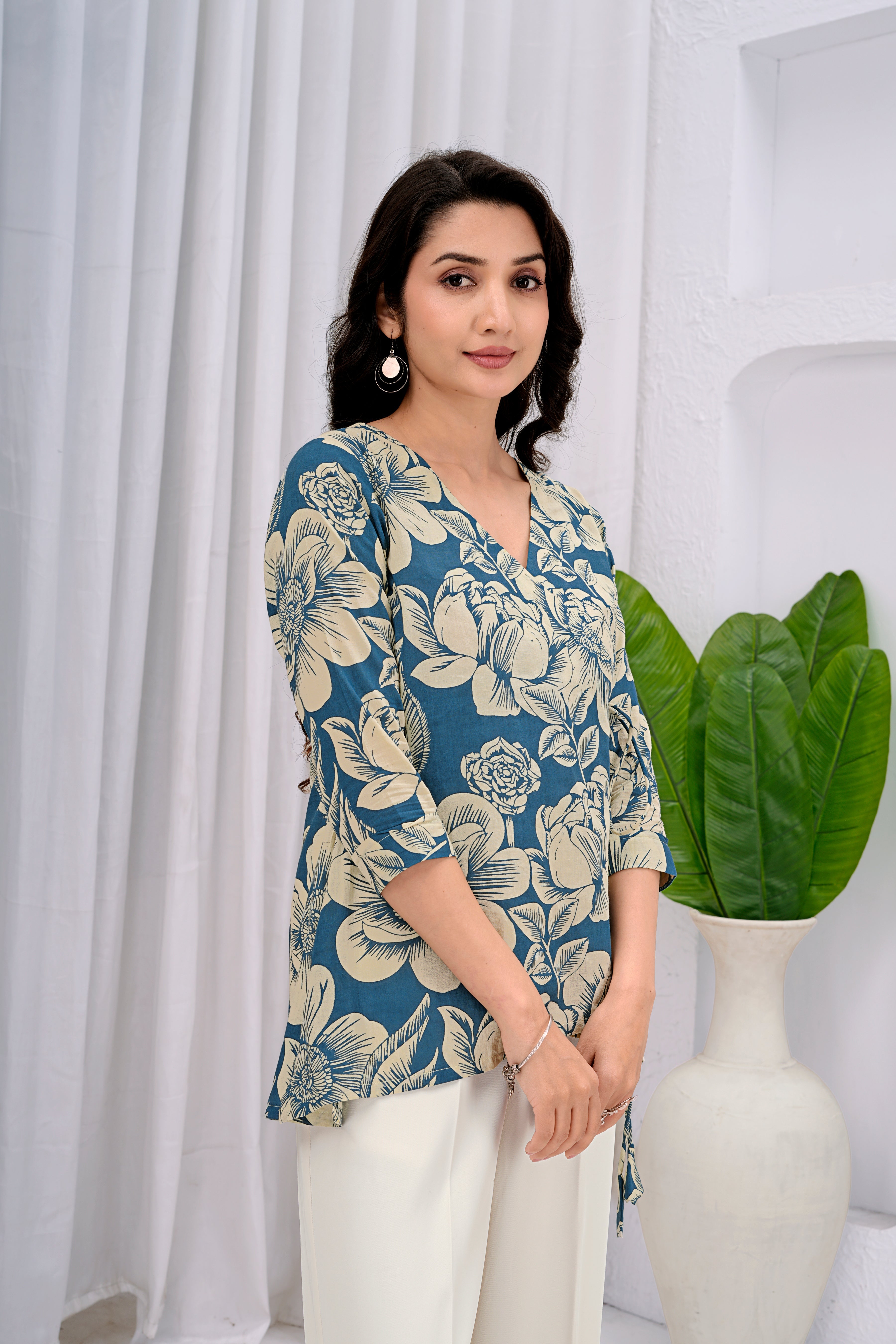 Women Embroidered Monochrome Tunic