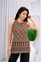 Floral Printed Flared Sleeves Cotton Tunic